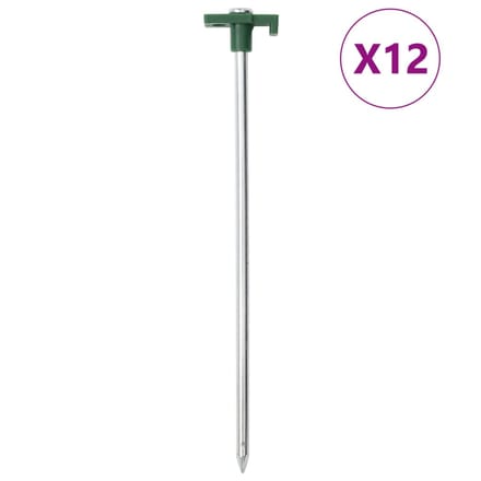 vidaXL - Tentharingen - 12 - st - 7 - mm - 25 - cm - gegalvaniseerd - staal - polypropeen