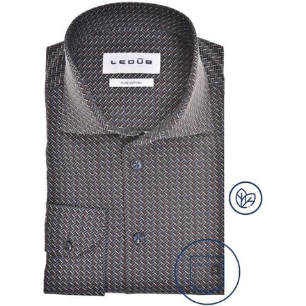 Ledûb Overhemd Dynamic Multicolor Graphic Navy-Rood / male