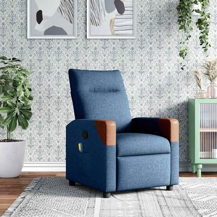 vidaXL - Massagestoel - verstelbaar - stof - blauw