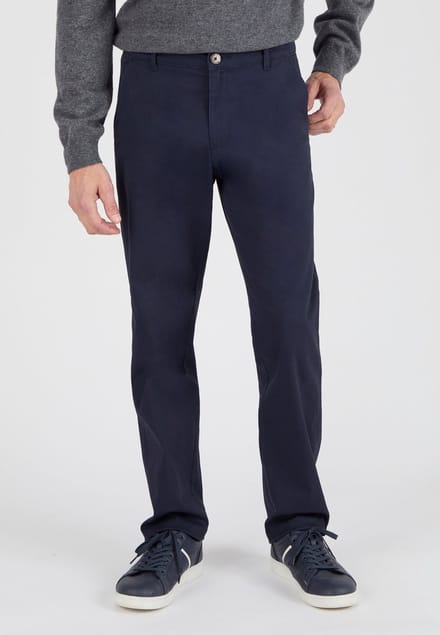 Damart - Chinobroek van stretchkatoen - Heren - Blauw - 48