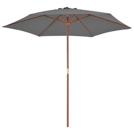 vidaXL - Parasol - met - houten - paal - 270 - cm - antraciet