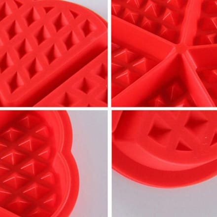 Moule à Gaufres - Utile - Silicone - Rouge - Compatible Congélateur - Lave-vaisselle