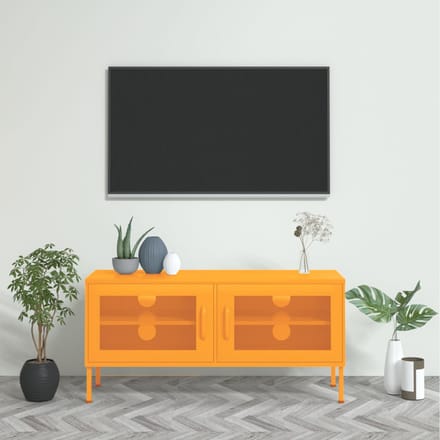 vidaXL - Tv-meubel - 105x35x50 - cm - staal - mosterdgeel