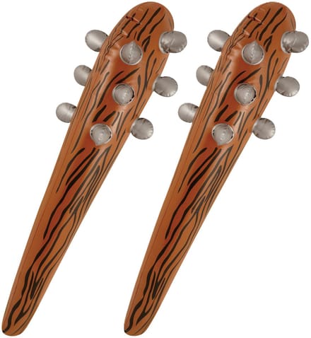 Opblaasbare knots/knuppel 60 cm - 2x stuks - Holbewoner/caveman - Carnaval/Halloween verkleed artikelen