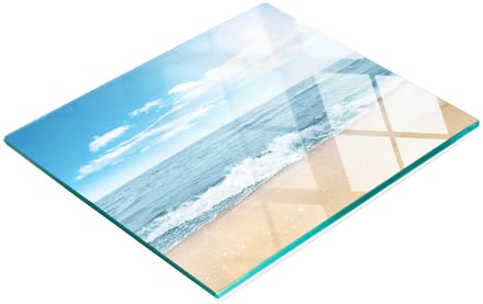 Serveerplank van gehard glas met strandafbeeldingen, 60x52 cm