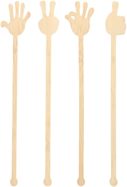 100 Roerstaafjes, bamboe "pure" 21 cm "Hands"