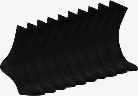 10 paar lange heren sokken 41/46 - Zwart - Maat 41/46