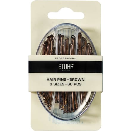 Stuhr Hair Pins Brown 3 Sizes 60 st