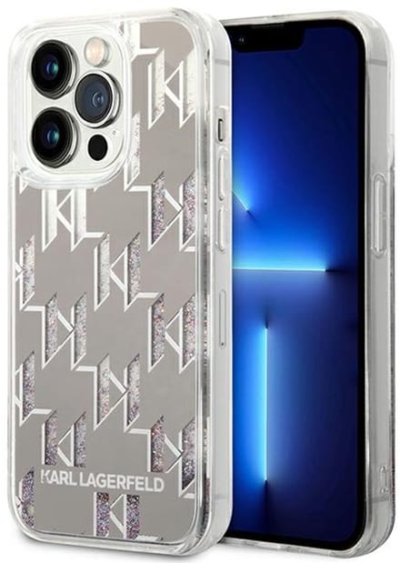 Karl Lagerfeld KLHCP14LLMNMS iPhone 14 Pro 6.1 "hardcase silver / silver Liquid Glitter Monogram