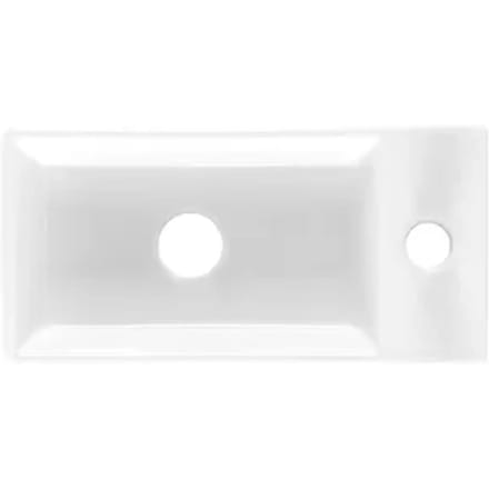 Aquavive Wasbak Erro- Keramiek - Rechthoekig - Wit - 36x18x9cm