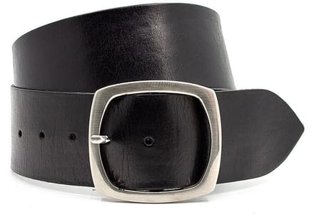 Dames riem zwart 6 cm breed - Leer - Brede riem - Casual - Maat 90