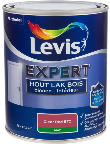 Levis - Expert Hout Lak Binnen Mat Mix - Clear Red B70 - Mengverf - 1 L