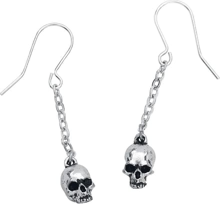 Alchemy Gothic - Gothic Oorbel - Deadskull Earrings - voor Vrouwen - zilverkleurig