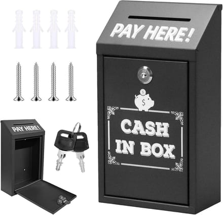 Afsluitbare metalen spaarpot met slot en sleutels voor contant geld
