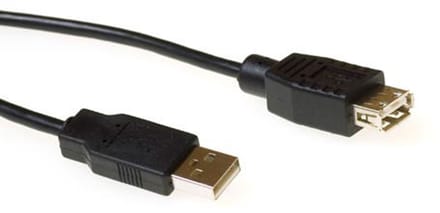 ACT USB 2.0 A male - USB A female zwart 5,00 m SB2250
