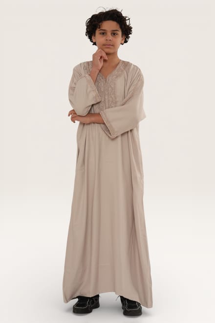 Heren zalm Marokkaanse Thobe Robe Djellaba Gandoura Eid Jubba-HM66