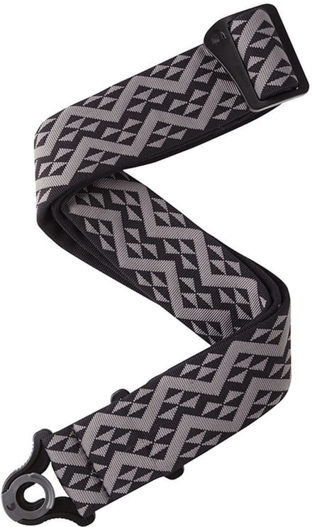D'Addario 50BAL03 Auto Lock Gevoerde Gitaarband Black Padded Geometric