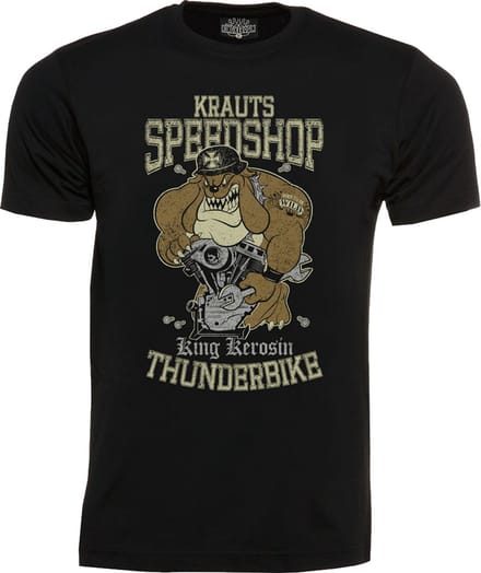King Kerosin T-shirt Krauts Speedshop Zwart