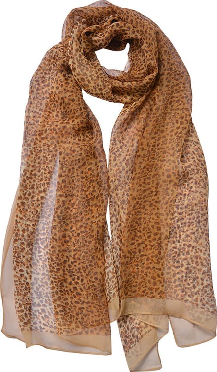 Juleeze Sjaal Dames Print 50x160 cm Beige Bruin Synthetisch