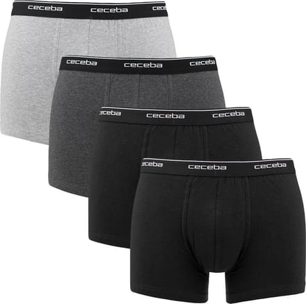 CECEBA Monza Heren Boxer - 4-pack Multipack - Grijs/Zwart