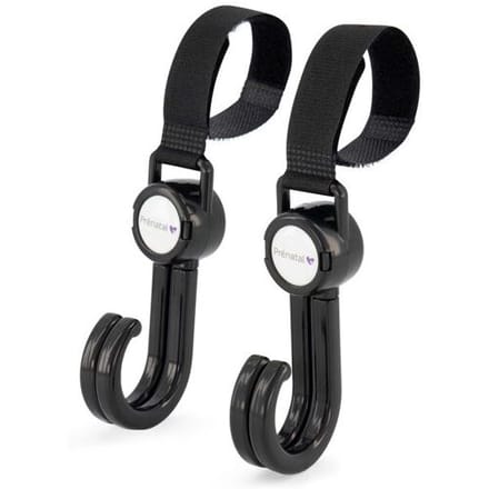 Prénatal Prenatal tassenhaak 2 stuks buggy / kinderwagen universeel Black unisex