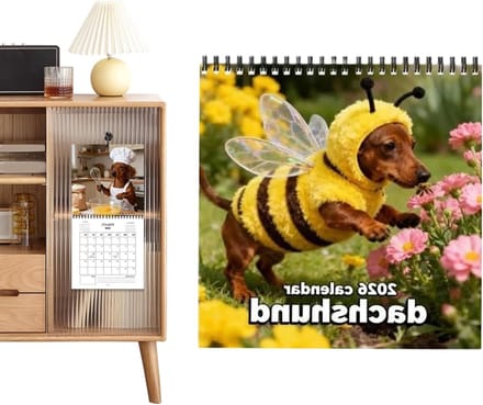 Wandkalender 2026 - Hond Agenda - Afspraken Plannen - Decoratieve Functionaliteit - 40x28 cm - Multicolor