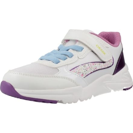 GEOX LOFTUS MEISJES Sneakers - WIT/DONKERPAARS - Maat 36