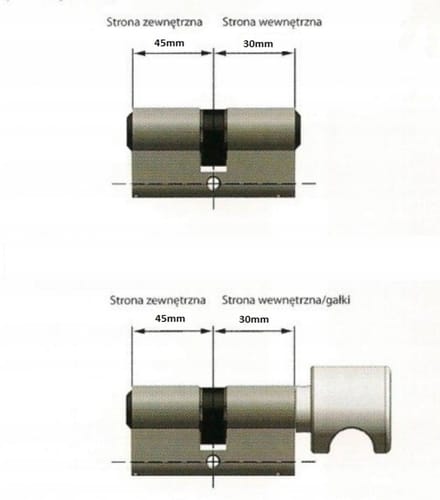 Wilka cilinderslotset 30/45 + 45/30G zilver - één sleutelsysteem