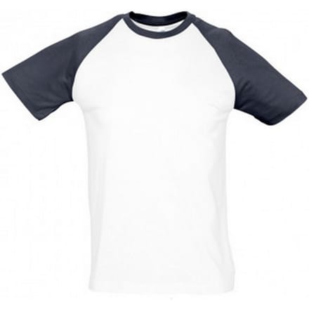SOLS Heren Funky Contrast T-Shirt met korte mouwen (Wit/Zwaar)