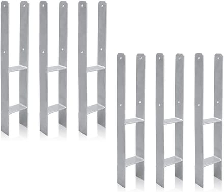 H-Ankers voor Palen 91 mm Gegalvaniseerd 6 Stuks