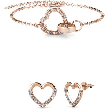 Locked Heart Lovett Sets - Roségoud en kristal