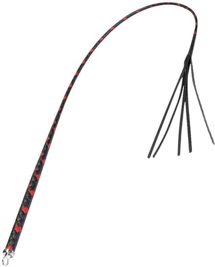 RISE - BDSM Zweep - Feather Single Tail - Zwart/Rood