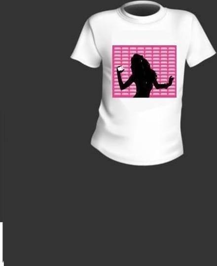 LED - T-shirt - Equalizer - Wit - Purple Lady - S