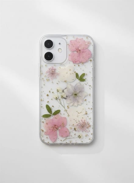 Vrolijk telefoonhoesje met echte droogbloemen - iPhone 17