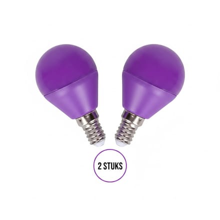 G45 kogellamp paars 2 stuks - E14 LED lamp 4W=30W gloeilamp - 230V