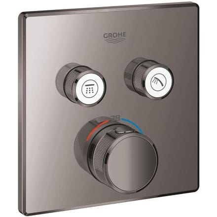 Grohe Grohtherm SmartControl thermostat ready-mount set with 2 shut-off valves, square design 29124A00