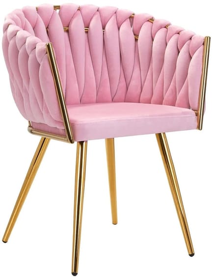 Stoel LUX Roze Fluweel - gouden poten - luxe stoel - Fauteuil