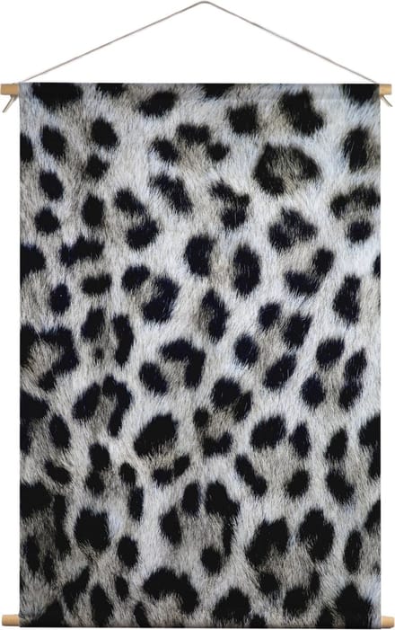 Sneeuw Luipaardprint | Dieren | Textieldoek | Textielposter | Wanddecoratie | 30CM x 45CM” | Schilderij
