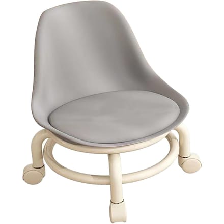 Tabouret bas à roulettes pour enfants avec dossier Tabouret à roulettes bas avec roulettes universelles Siège bas à roulettes gris