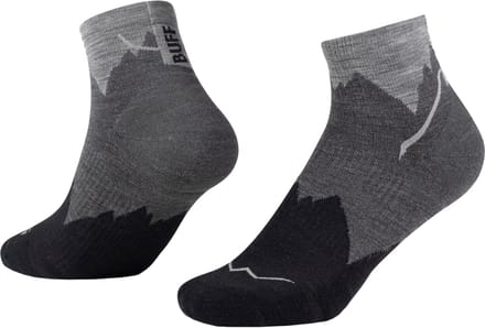 Buff | Lightweight Merino | Quarter | Hardloopsokken | Unisex | Black | 42-44 -