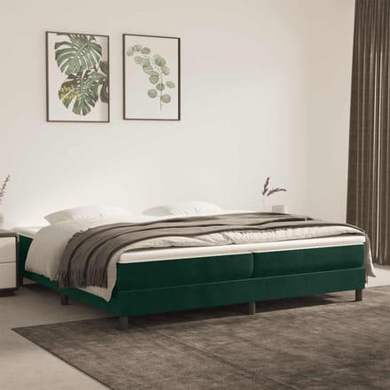 vidaXL - Boxspring - bed - 200x200 - cm - fluweel - donkergroen