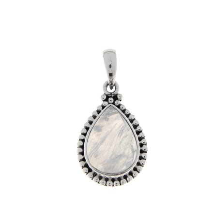 SilverGems Zilveren hanger met Regenboog Maansteen edelsteen