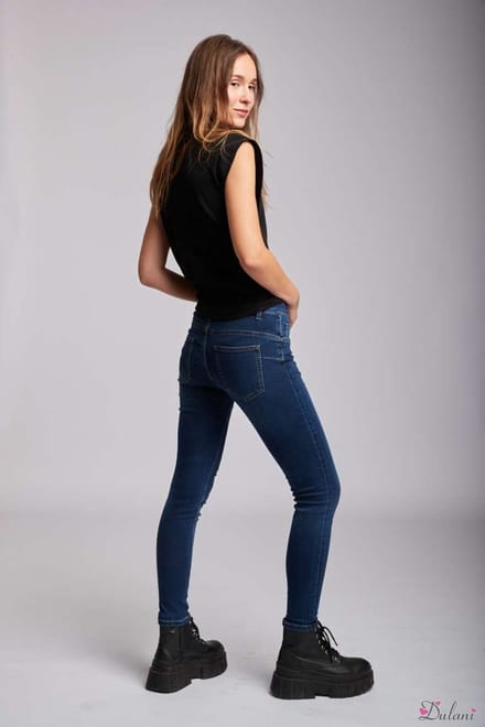 Broek Toxik3 skinny dark jeans met stretch en normale taille dames S