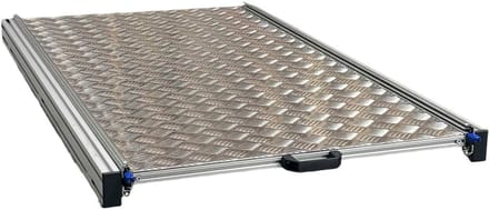 Schuifframe aluminium voor camper 120x60 cm met aluminium traanplaat