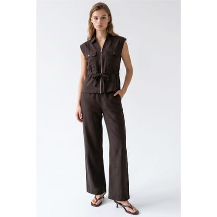 Katoenen Mouwloos Vest en Wijde Broek Set