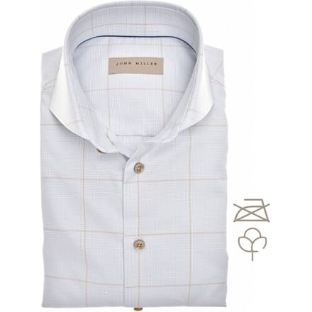 John Miller Overhemd Non-Iron Windowpane Check Blauw / male