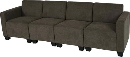 Modulaire 4-zits bank Lyon, stof/textiel ~ bruin