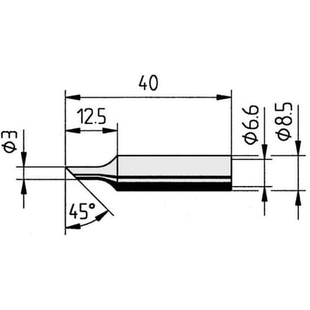 Ersa 0832TDLF Soldeerpunt Schuin Grootte soldeerpunt 3 mm Inhoud: 1 stuk(s)