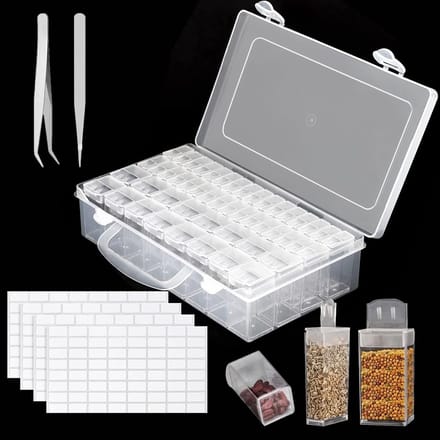 Complete Set van 7 Stuks voor Diamant Schilderen: Organiser Box, Creatieve Accessoires, Labelpapier en Meer