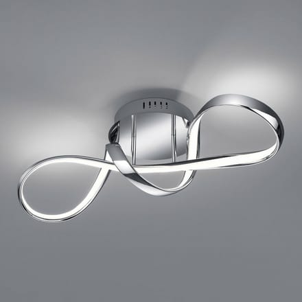 Reality Leuchten LED plafondlamp Perugia met switch-dimmer, chroom